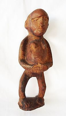 Central New Guinea Dani Tribe Wood Carving Pregnant Woman Motif (Eic)