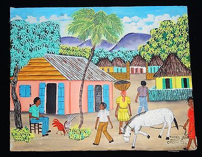 1980's Haitian Acrylic Painting "Cap-Haitian" by Thony Jean (Stea)