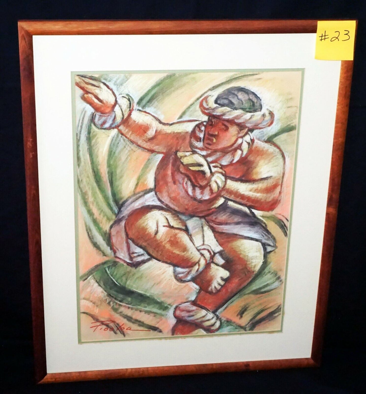 1990s Hawaii Pastel Painting Male Hula Dancer by Douglas Po'oloa Tolentino (***)