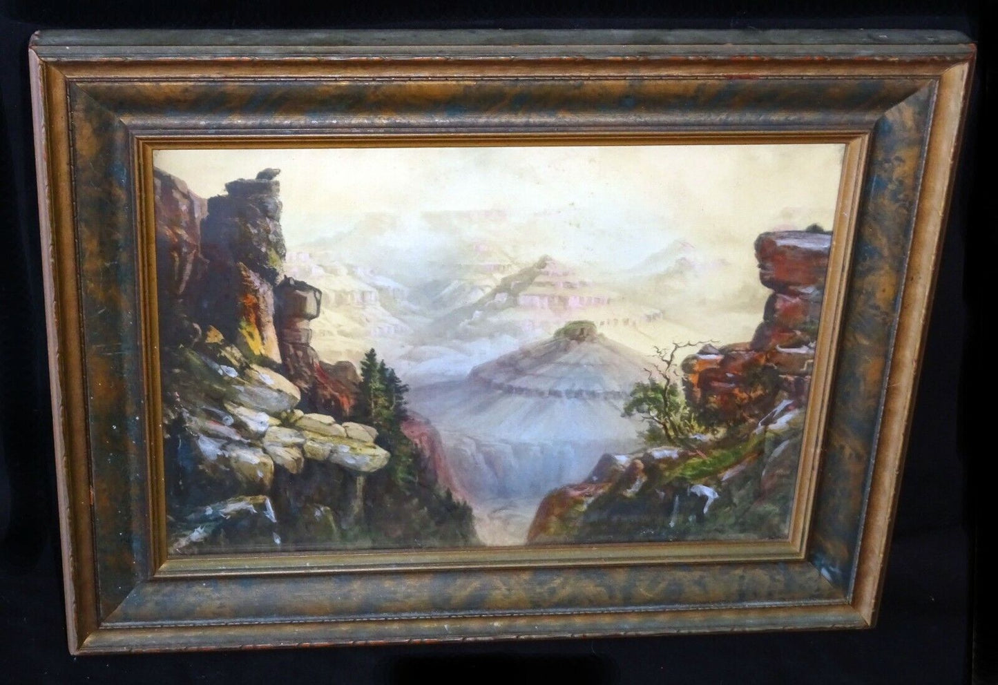 1924 California Gouache Painting on Paper "Grand Canyon" by J.M. (HeN)