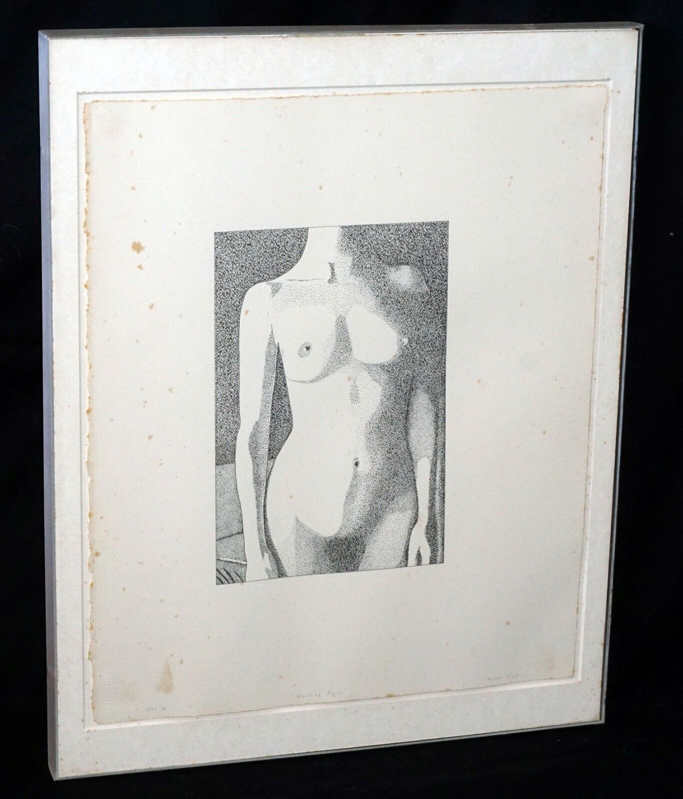 '77 US Ink Drawing Standing Female Figure Michael Vinson Clark (B 1946)(PaR)