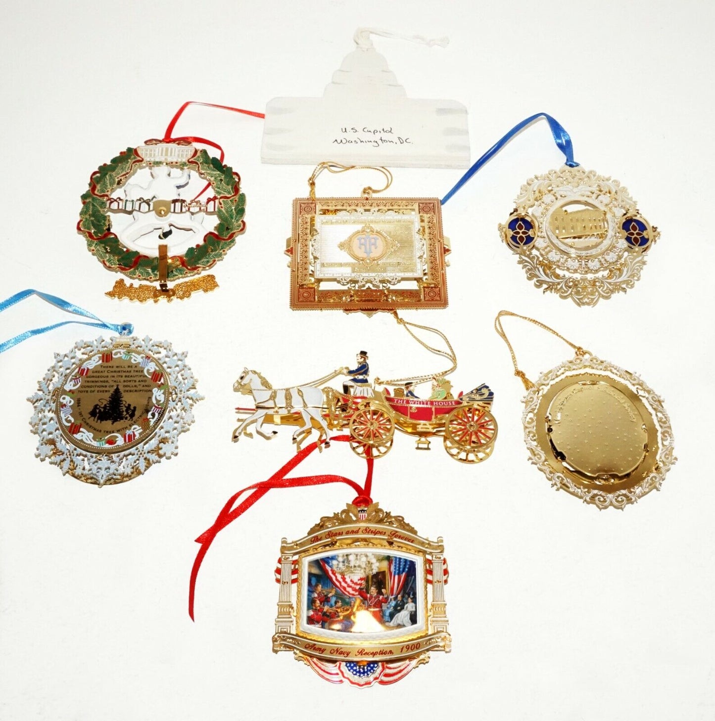 7+1Pc White House Historical Association Christmas Ornaments 2001-2011 (ZaG) #1