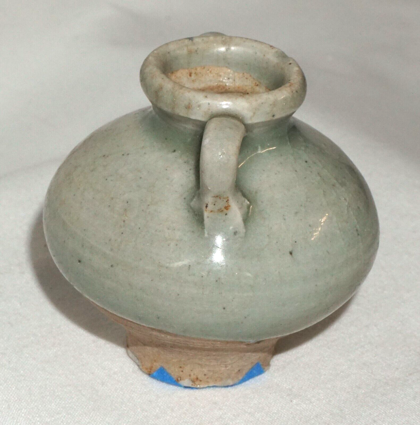 12C Chinese Song or Early Ming Dynasty Pottery Jarlet Celadon Glaze (JSt)36 IC