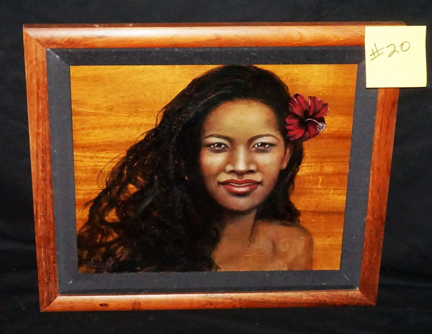 1990s Hawaii Oil Portrait Painting "Hawaiian Woman" by Alaina deHavilland (***)