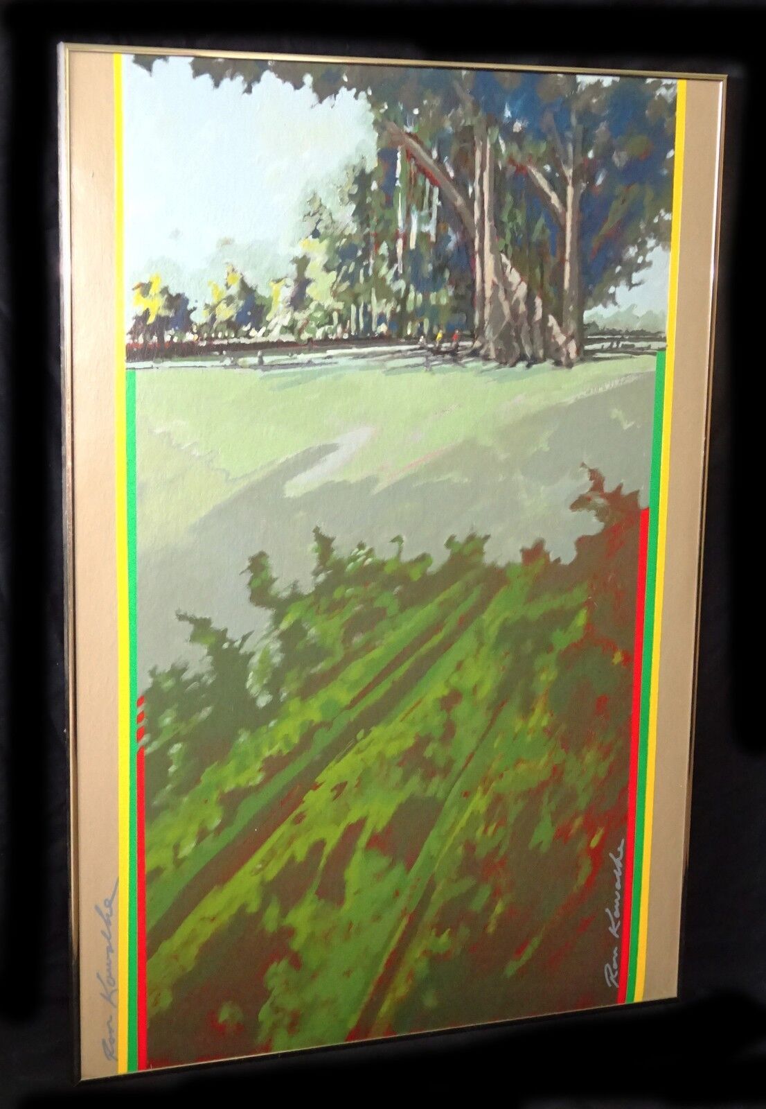 '70s Hawaii Acrylic Painting "Thomas Square" by Ronald Kowalke (b.1936) (New)