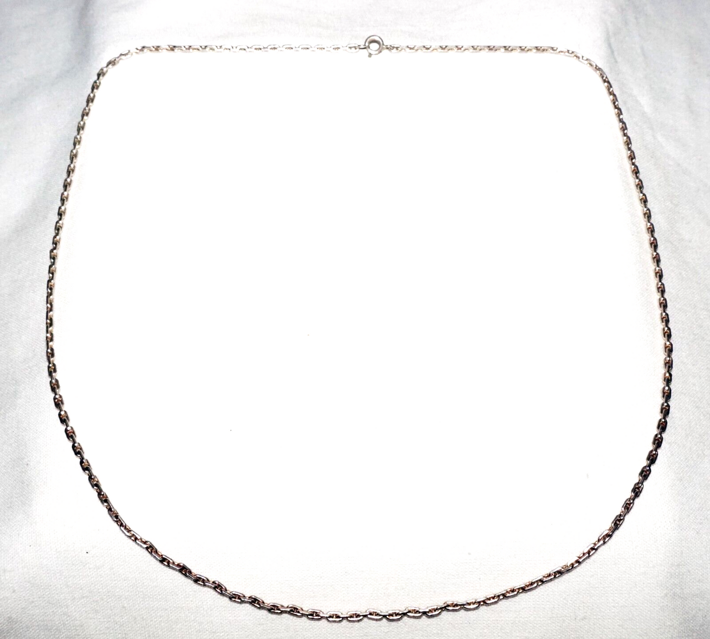 Vintage Silver Oval Mini Link Chain Necklace 20" (PiC)