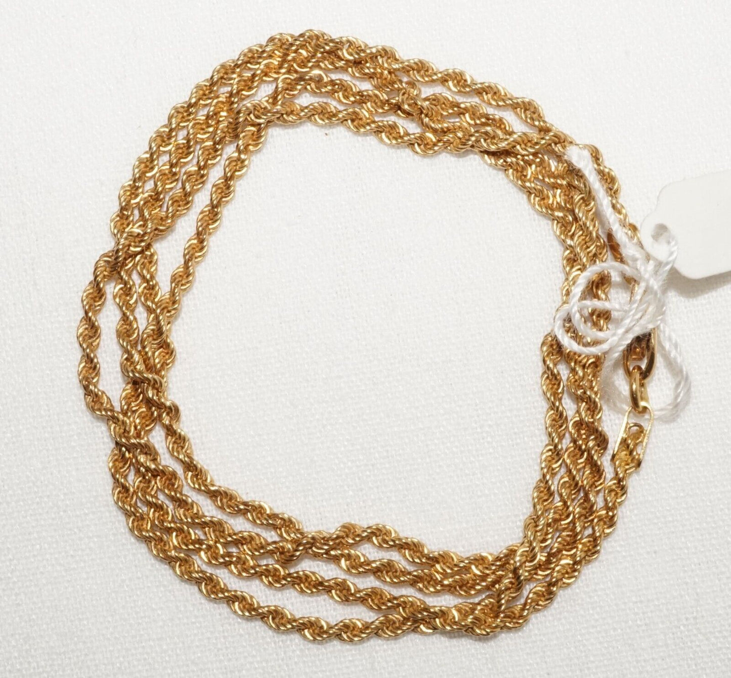 Vintage 18k Yellow Gold Twisted Rope Chain Necklace 19 in. (WtG) 6.1