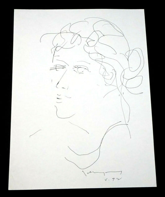 '92 Chinese Hawaii Drawing "Female Bust" by John Chin Young (1909 - 1997)(SaJ)13