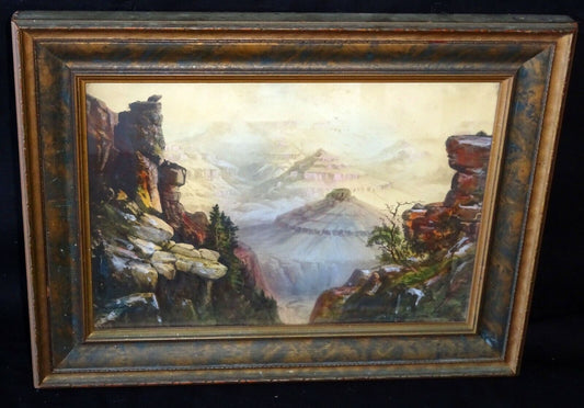 1924 California Gouache Painting on Paper "Grand Canyon" by J.M. (HeN)