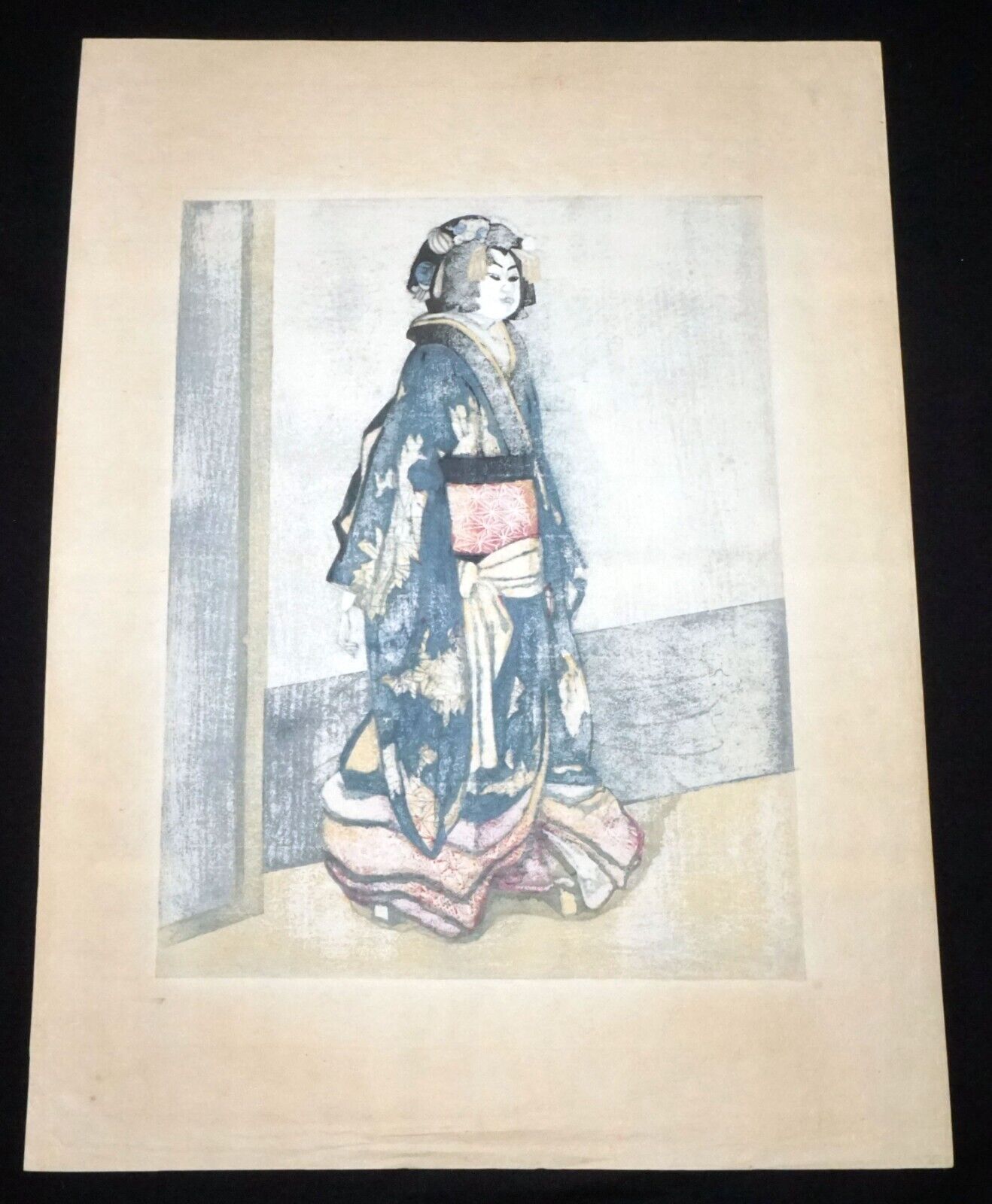 '56 Japanese Color Woodblock Print Bunraku Puppet by Jun'ichirō Sekino (SeF)