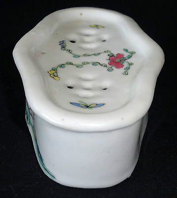 19CT Chinese Porcelain Perfumer w. Famile Rose Meiren Garden Motif (Kom) IC