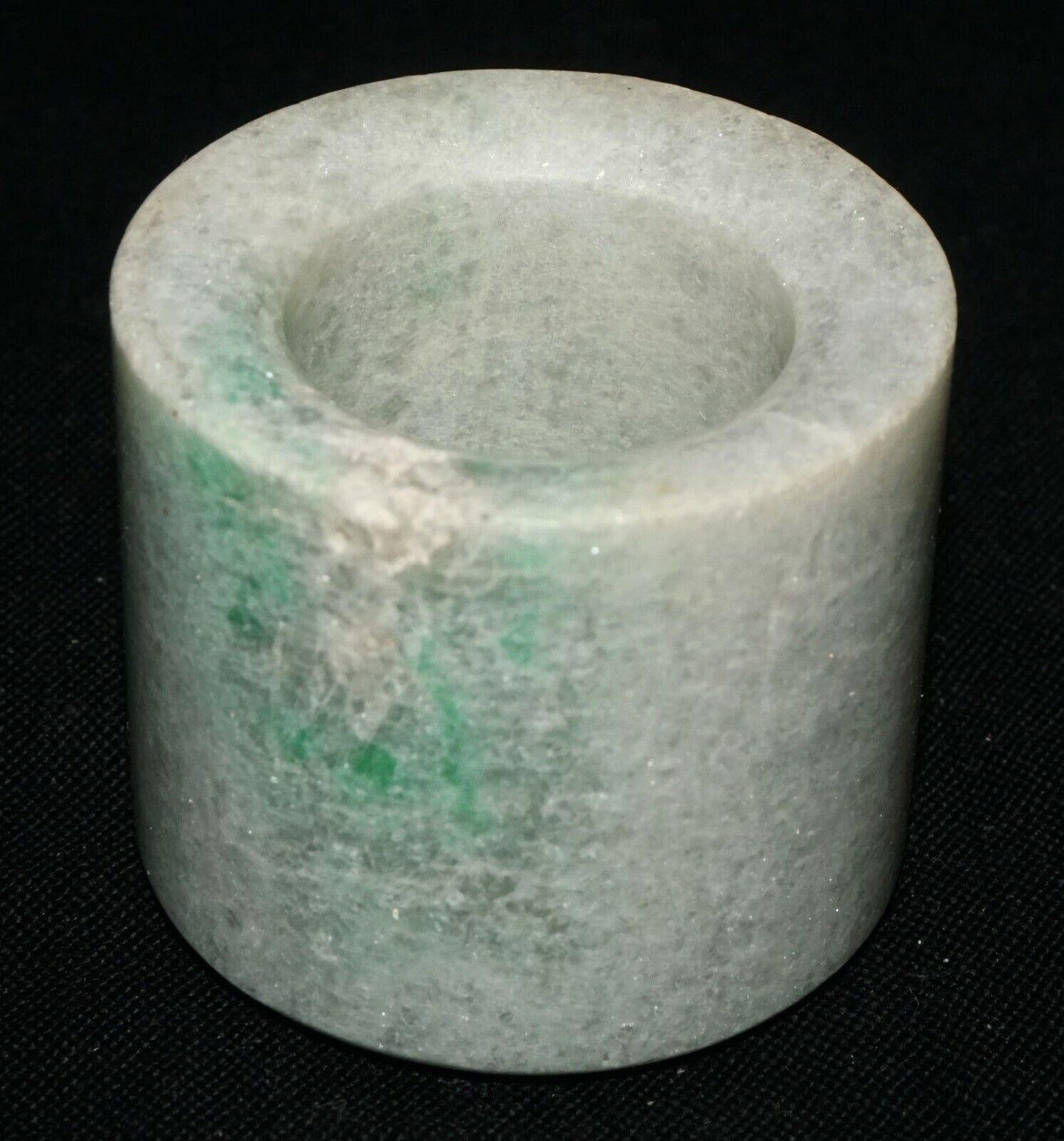 Vintage Chinese Jadeite Jade Archer Ring Sz.12.5 w. Green Markings (LeS)G2