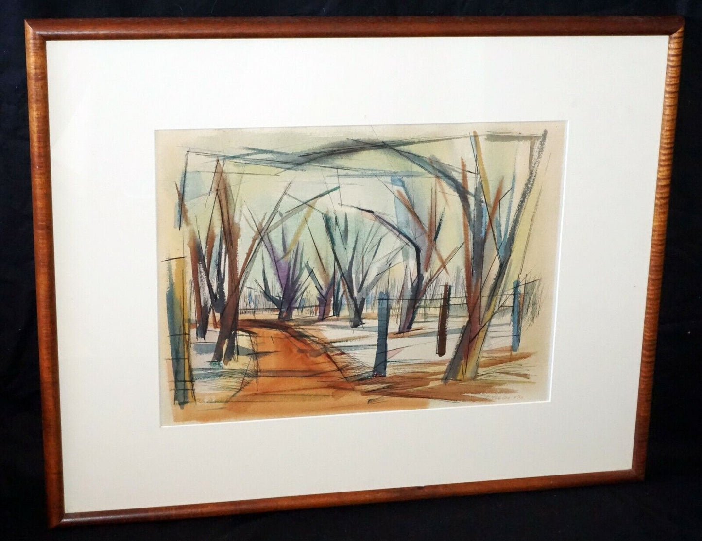 '52 Hawaii Watercolor Painting Forest Path by J. Halley Cox (1910-1974)(Dyb)