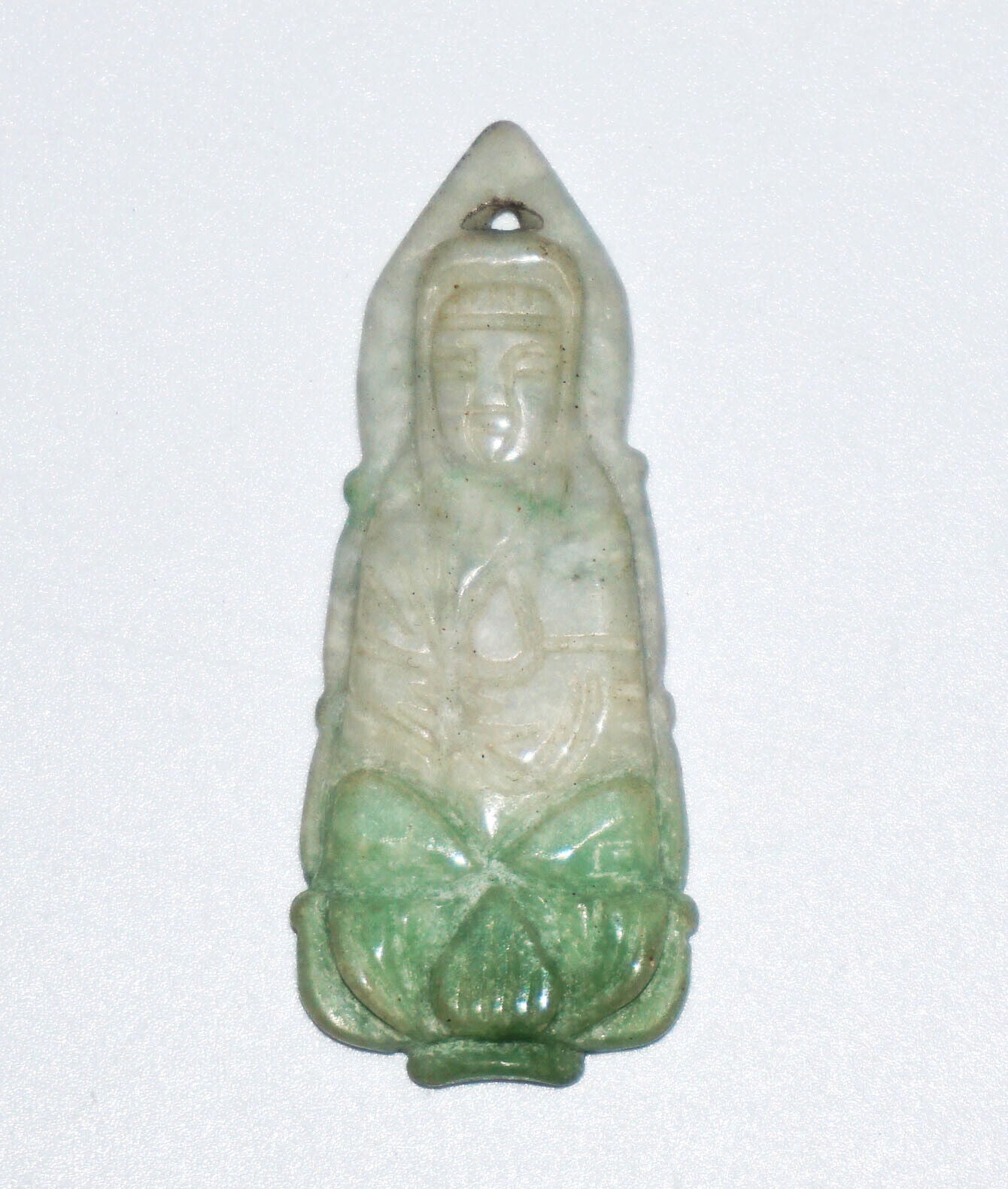 3x Chinese Hard-stone & Jade Carvings Buddha, Kwan Yin, Head Pendant (NoN)P26