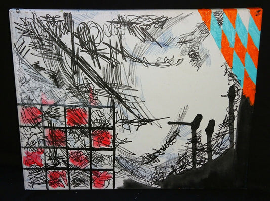 Hawaii Acrylic Mixed Media Painting No Graffiti Hopscotch Jerome Wallace (WaJ)