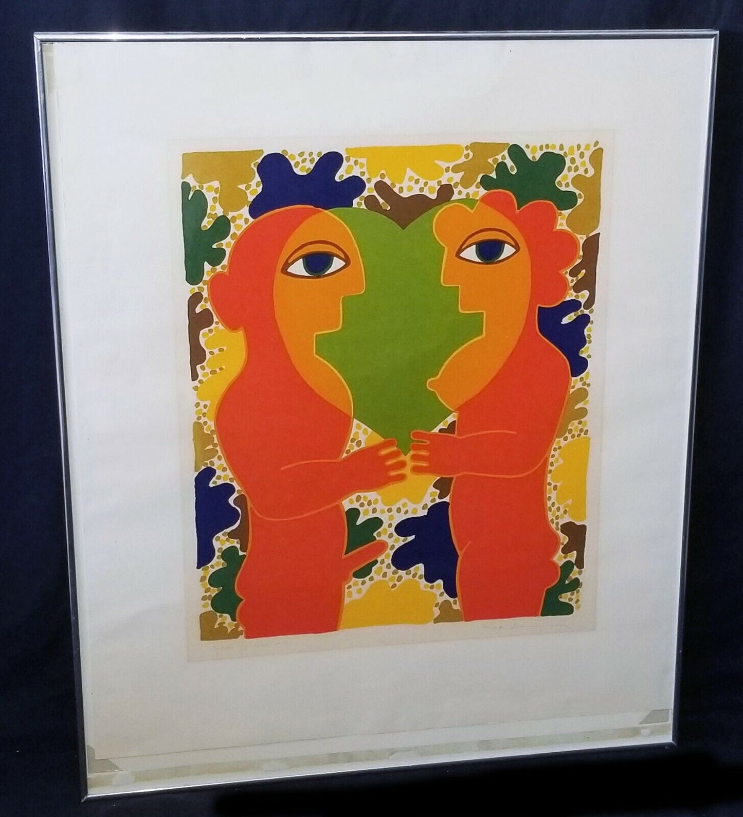 1970s German Silkscreen Print 3/100 "Spiegelherz" by Herb illegible (WiR)