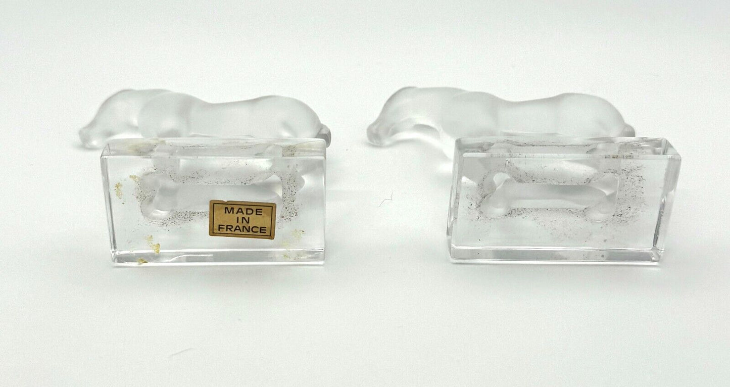 Set of 2 Vintage French Lalique Frosted Tang Horse Figurines (TuC)