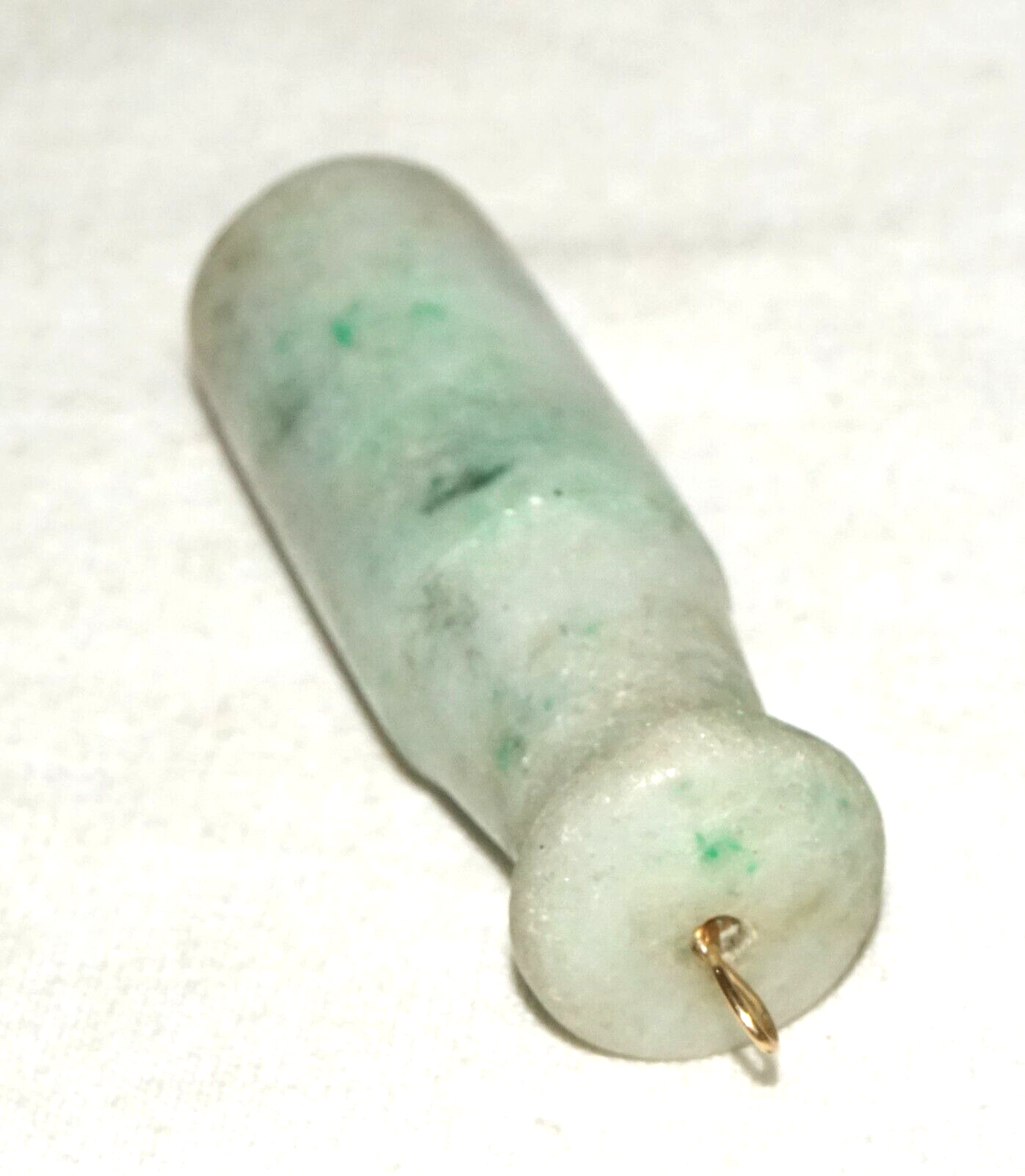 Vintage Chinese Jadeite Jade Carved Cigarette Holder Pendant (LeS)L24