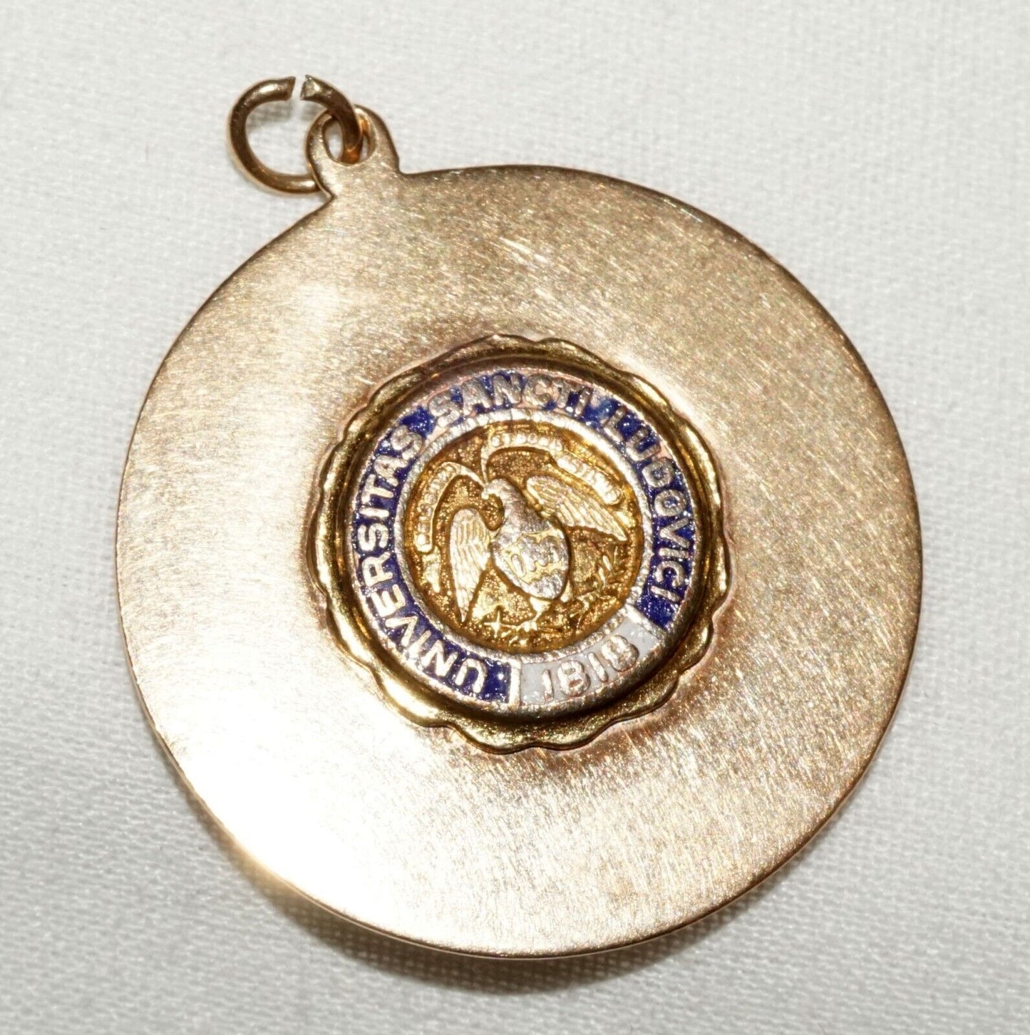 Vintage US 14k Y. Gold & Enamel Pendant Georgetown University Seal Motif (MuS)