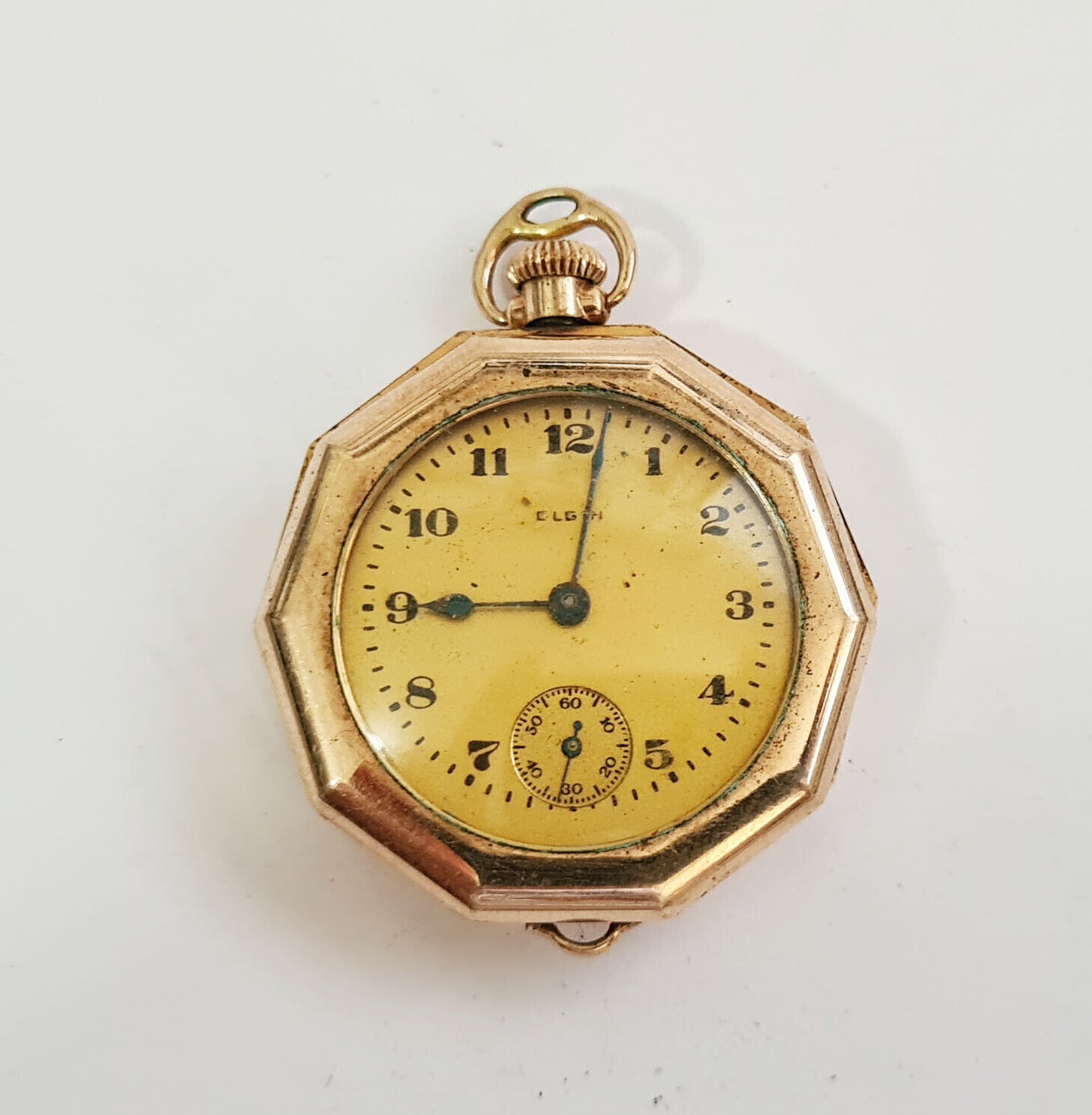 1927 US Gold Plated Open Face Ladies Half Hunter Pocket Watch by Elgin (AHB)