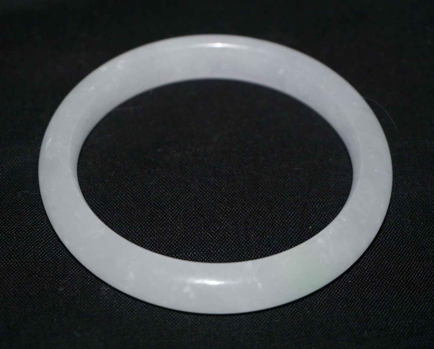 Vintage Chinese Semi Translucent White Jadeite Jade Bangle Bracelet (NoN) B1