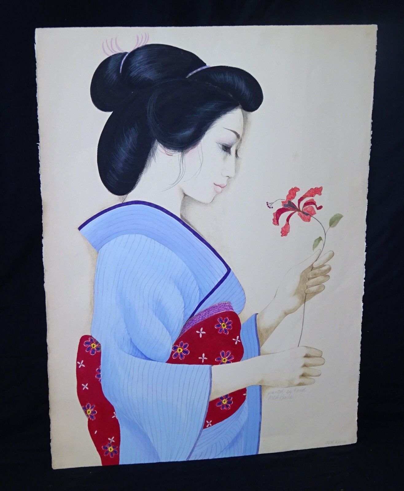 '70s Hawaii Print 47/300 Painting "Girl in Kimono" by MDH Margaret Keane (JPa