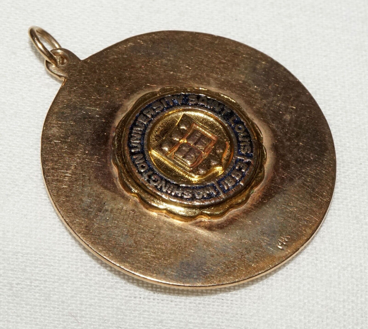 Vintage US 14k Y. Gold & Enamel Pendant Georgetown University Seal Motif (MuS)