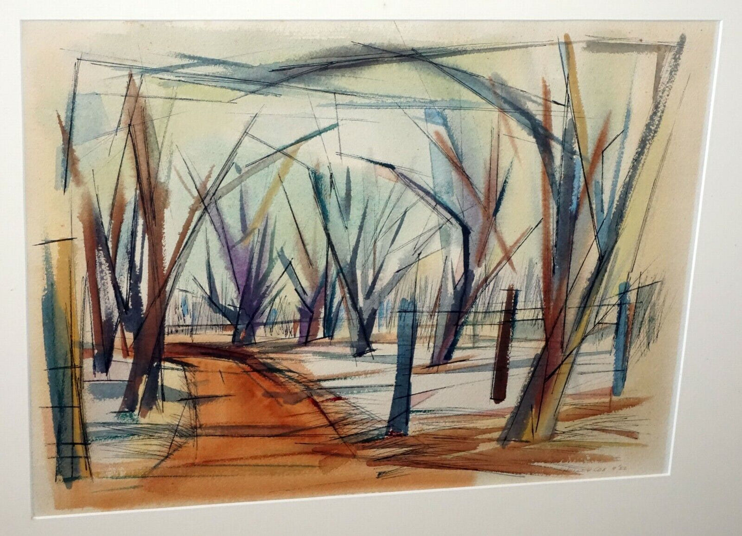 '52 Hawaii Watercolor Painting Forest Path by J. Halley Cox (1910-1974)(Dyb)