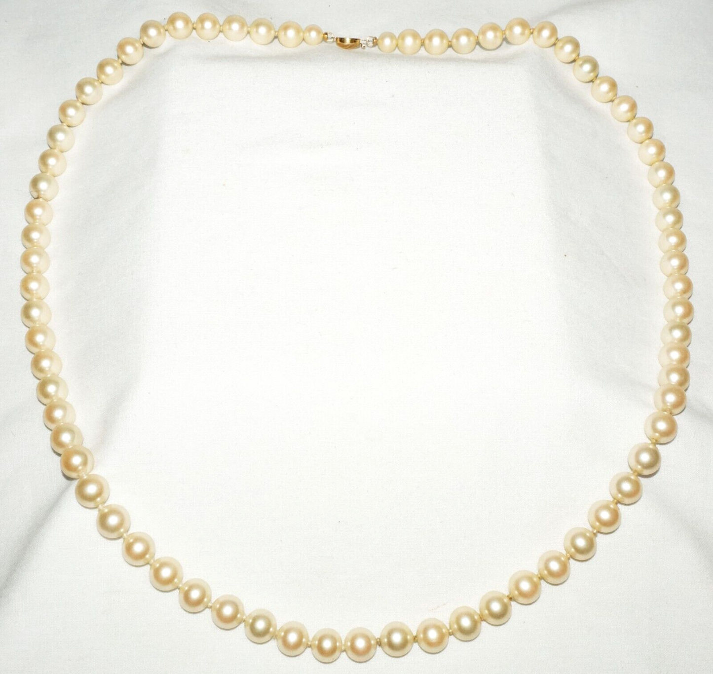 Vintage Faux Pearl Necklace 30" w. Gold Plated Clasp (KoS) L15