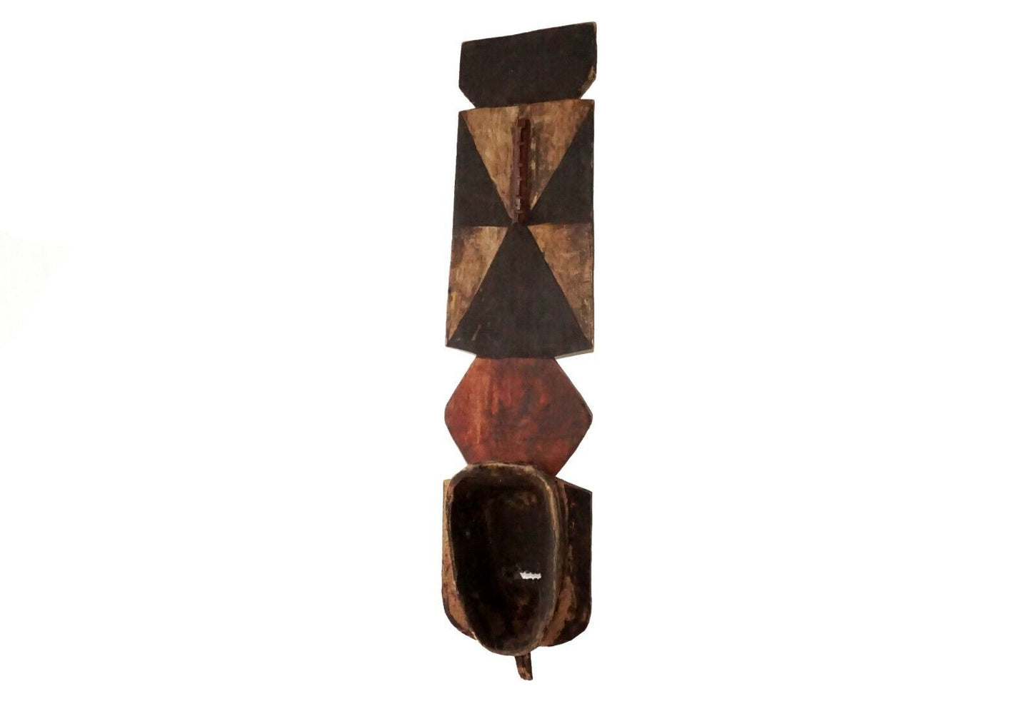 Vintage African Burkina Faso Wooden Shield Carved Mask Sculpture (***)