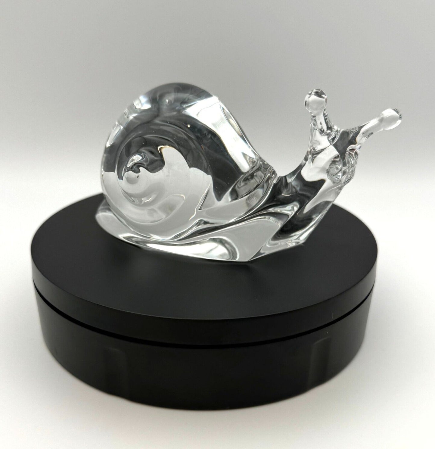 Vintage Crystal Baccarat Snail Figurine in Box (InS)13