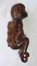 ANTIQUE JAVANESE WOODEN CARVED HILT FIGURE w BABY on her BACK (Gers)