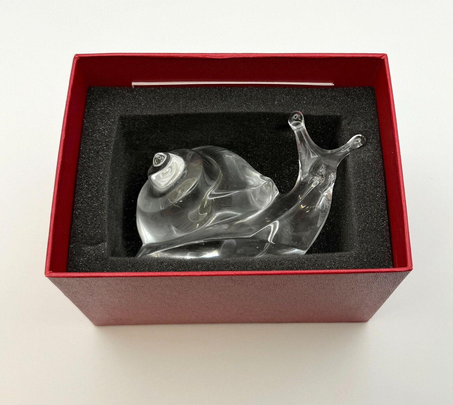 Vintage Crystal Baccarat Snail Figurine in Box (InS)13