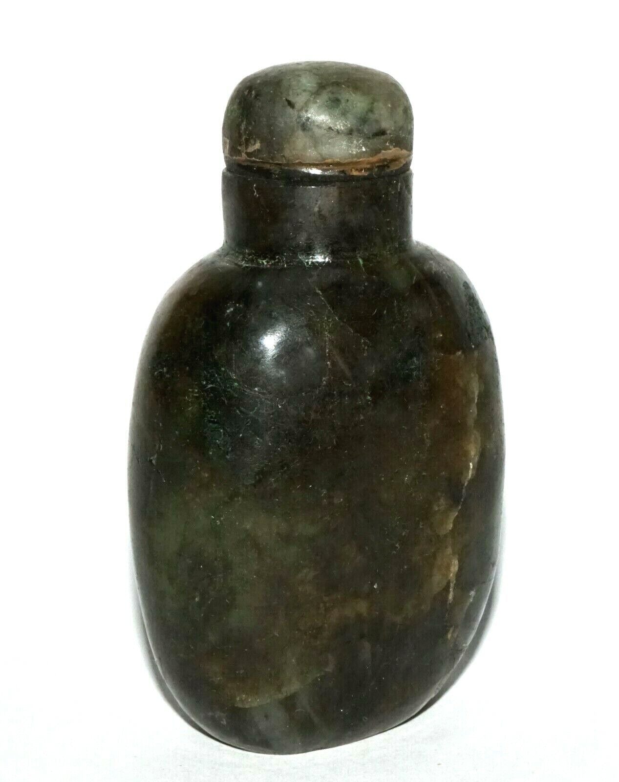 Vintage Chinese Labradorite Snuff Bottle w. Matching Stopper (LeS) G4