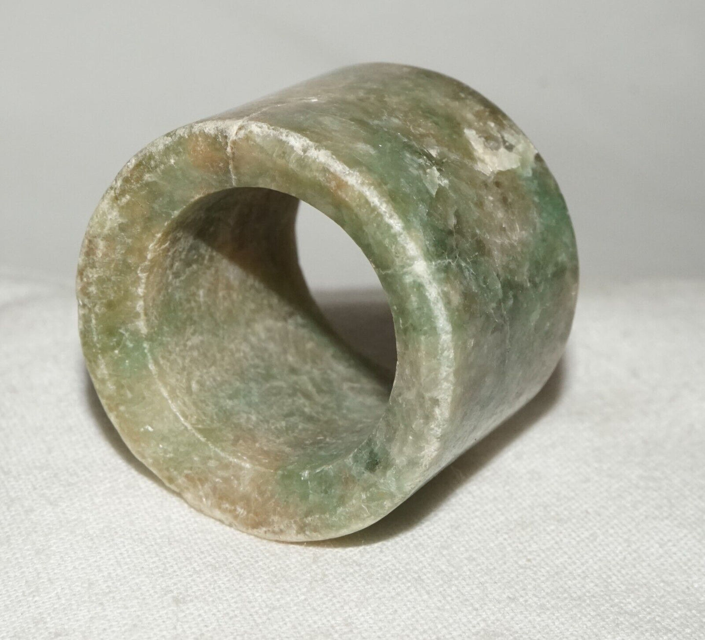 Antique Chinese Well Worn Jadeite Jade Archers Ring Sz. 10.25 (Les)L21