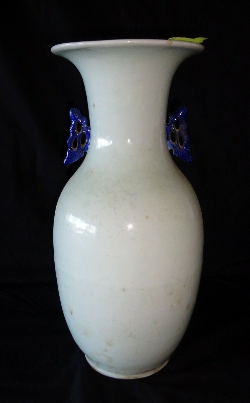 19C Chinese Large Porcelain B&W Vase w. Fanciful Bird Garden Motif (HeN)#3 IC