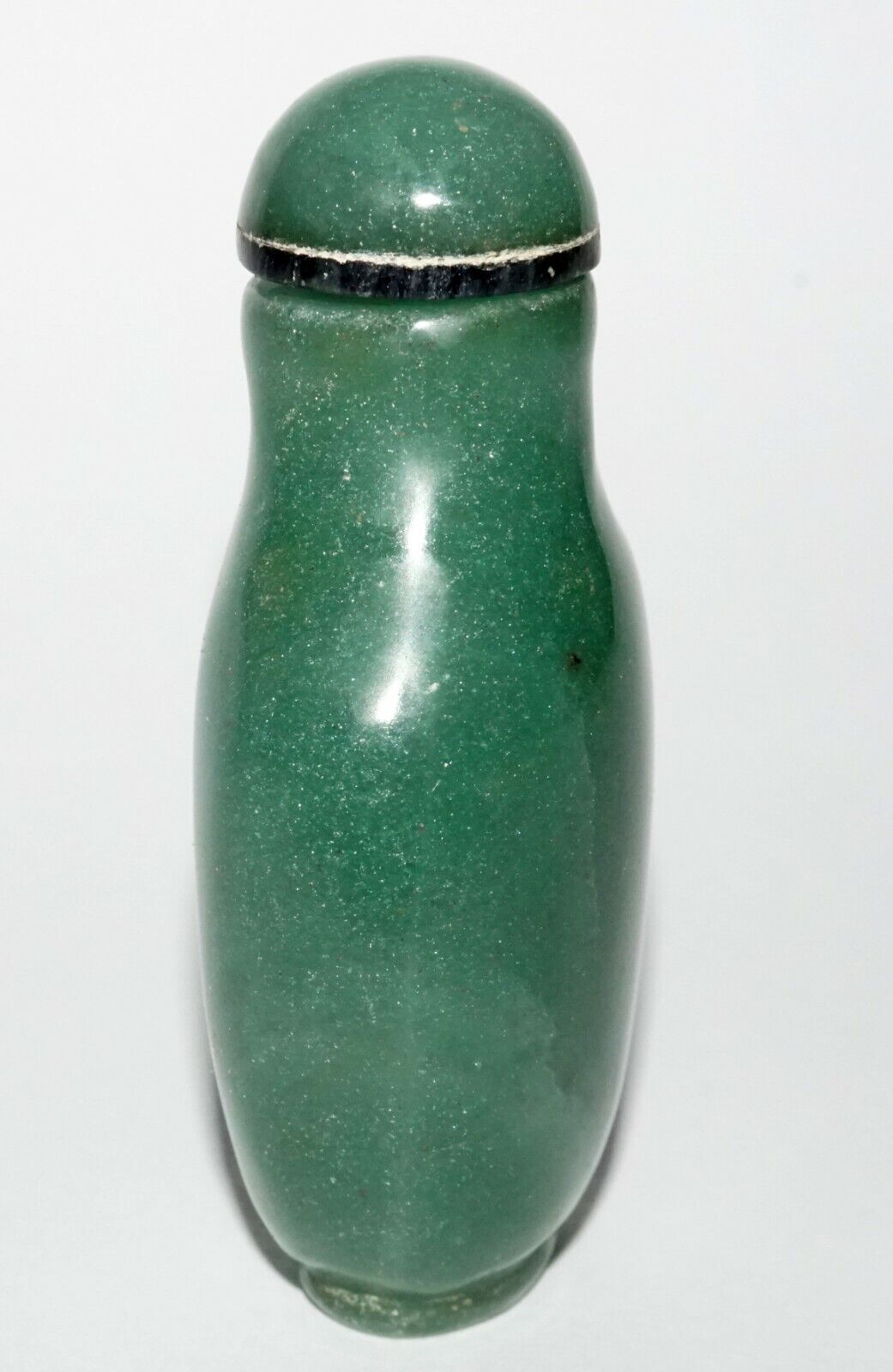 Vintage Chinese Green Aventurine Snuff Bottle w. Green Jade Stopper (LeS) G1