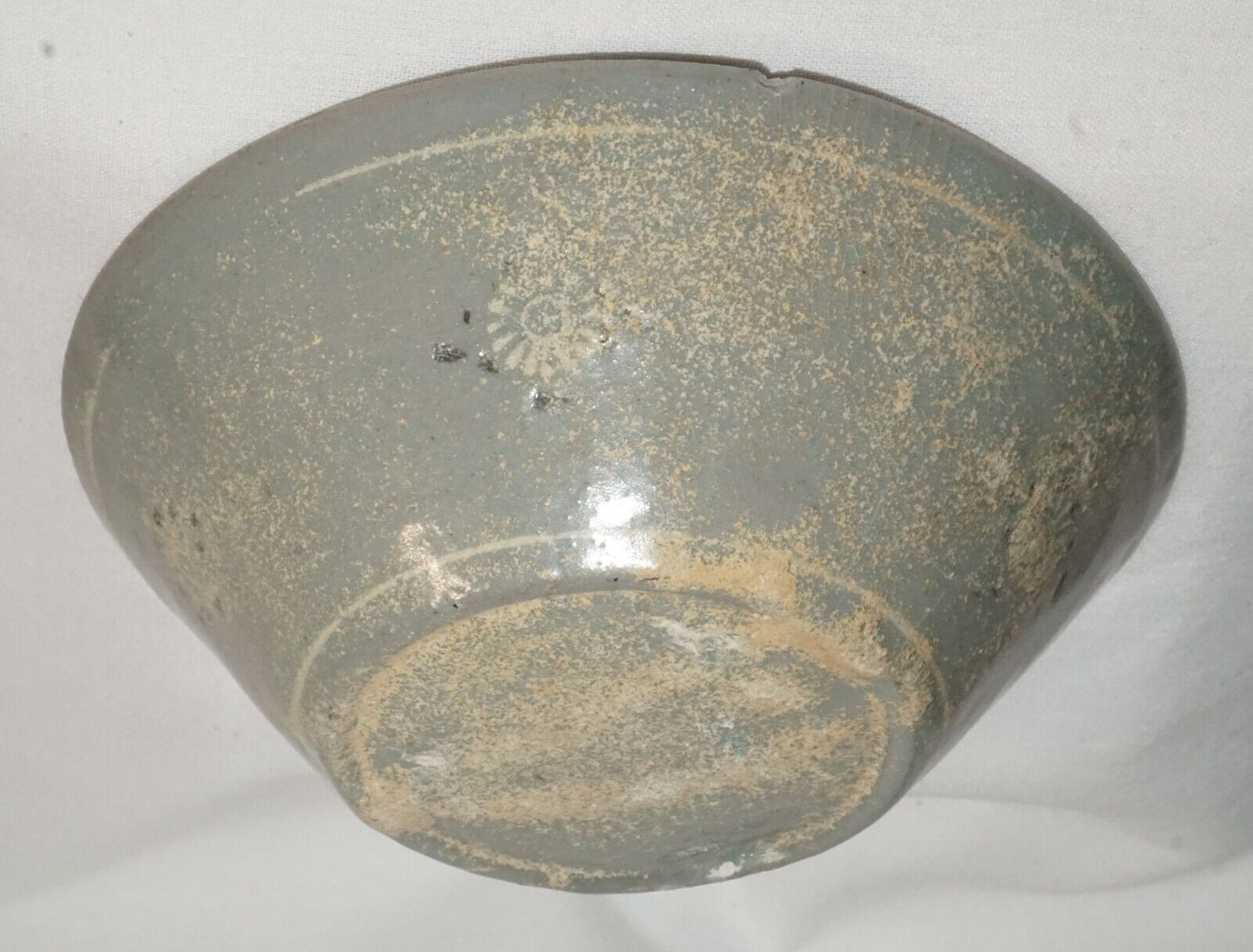 14C Korean Koryo Inlaid Pottery Bowl Celadon Glazed w. Floral Designs (JSt)1 IC