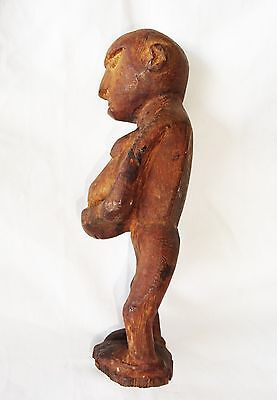 Central New Guinea Dani Tribe Wood Carving Pregnant Woman Motif (Eic)