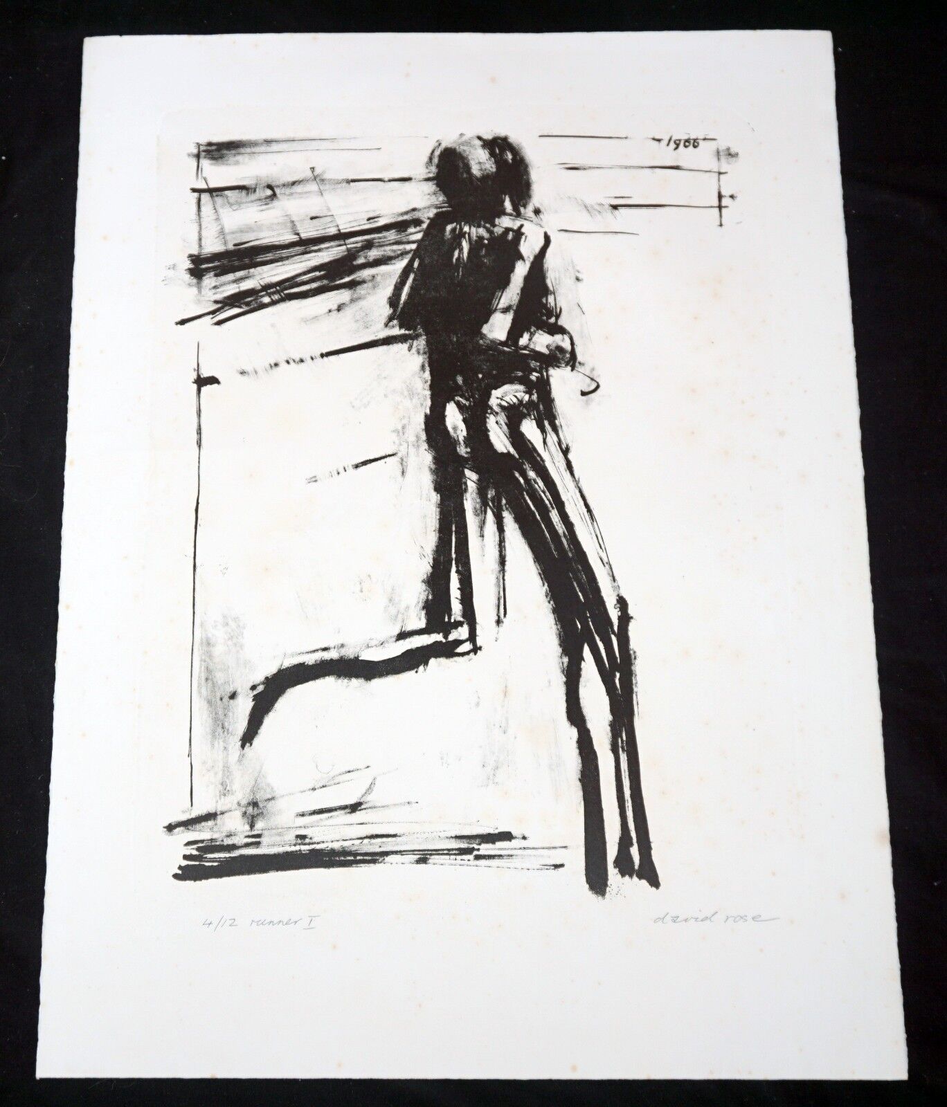 1966 Australia Lithography Print 4/12 "Runner I" by David Rose (1936-2006) (Mod