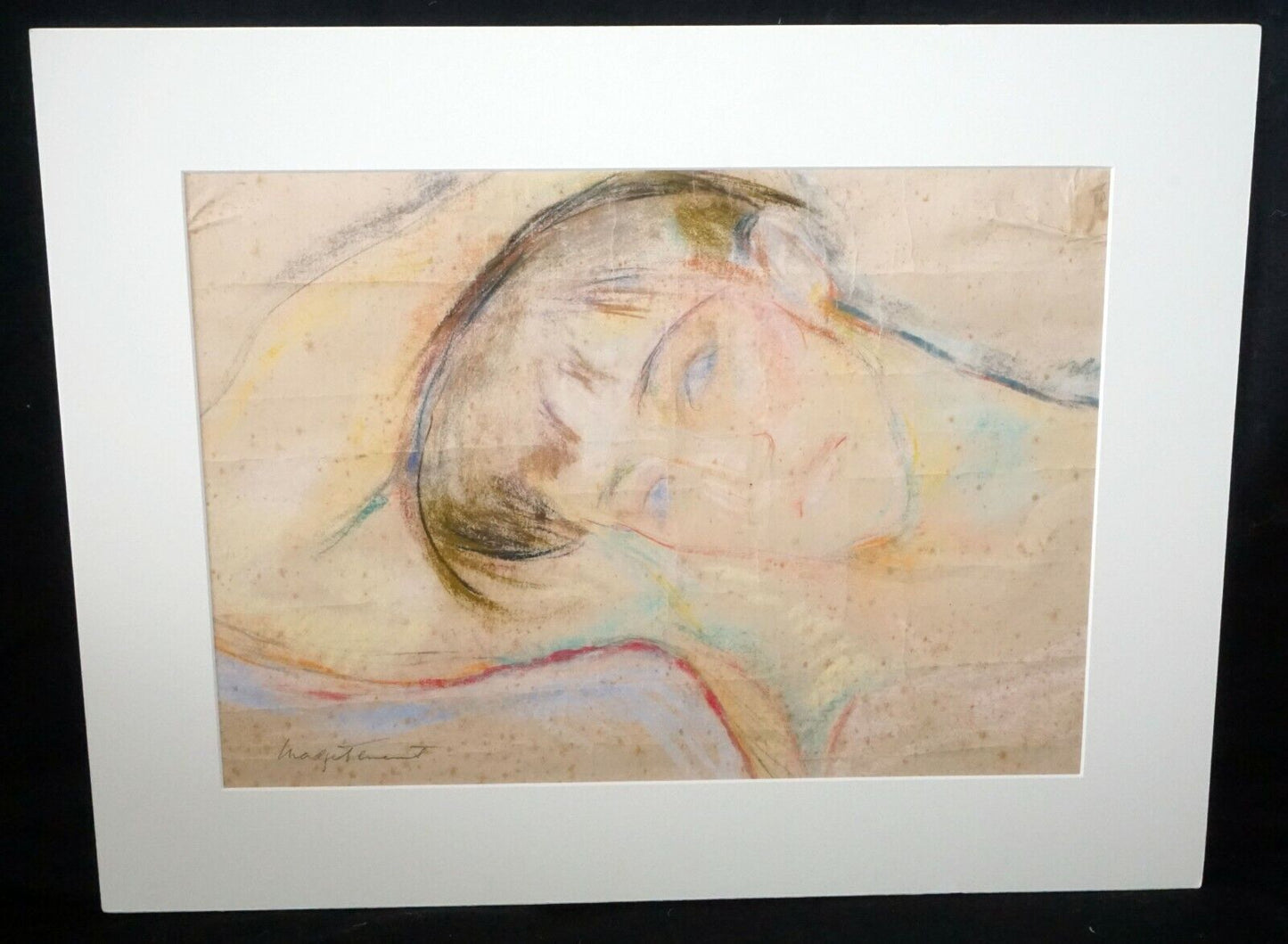 1950s Hawaii Pastel Painting "Young Man" by Madge Tennent (1889-1972)(DAT)#12