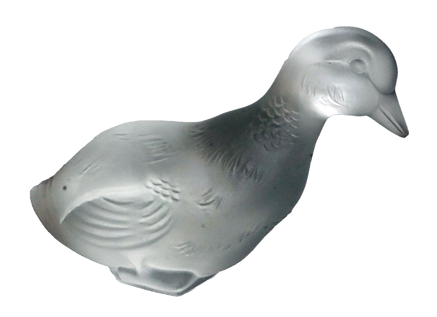 Vintage French Crystal Resting Duck Figurine Paperweight by Baccarat (Kai)