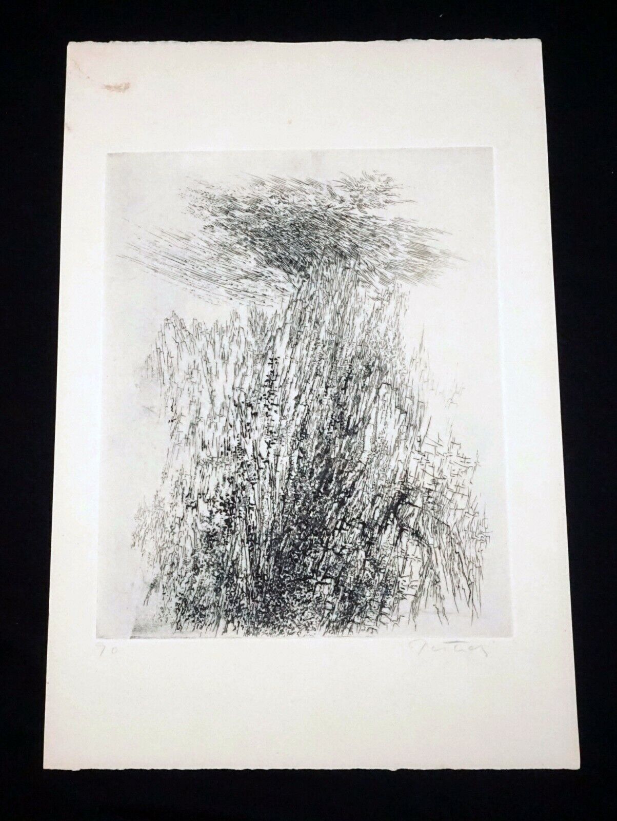 1970s US Abstract Etching Print "Yosemite" by Gabor Peterdi (1915-2001)(***)