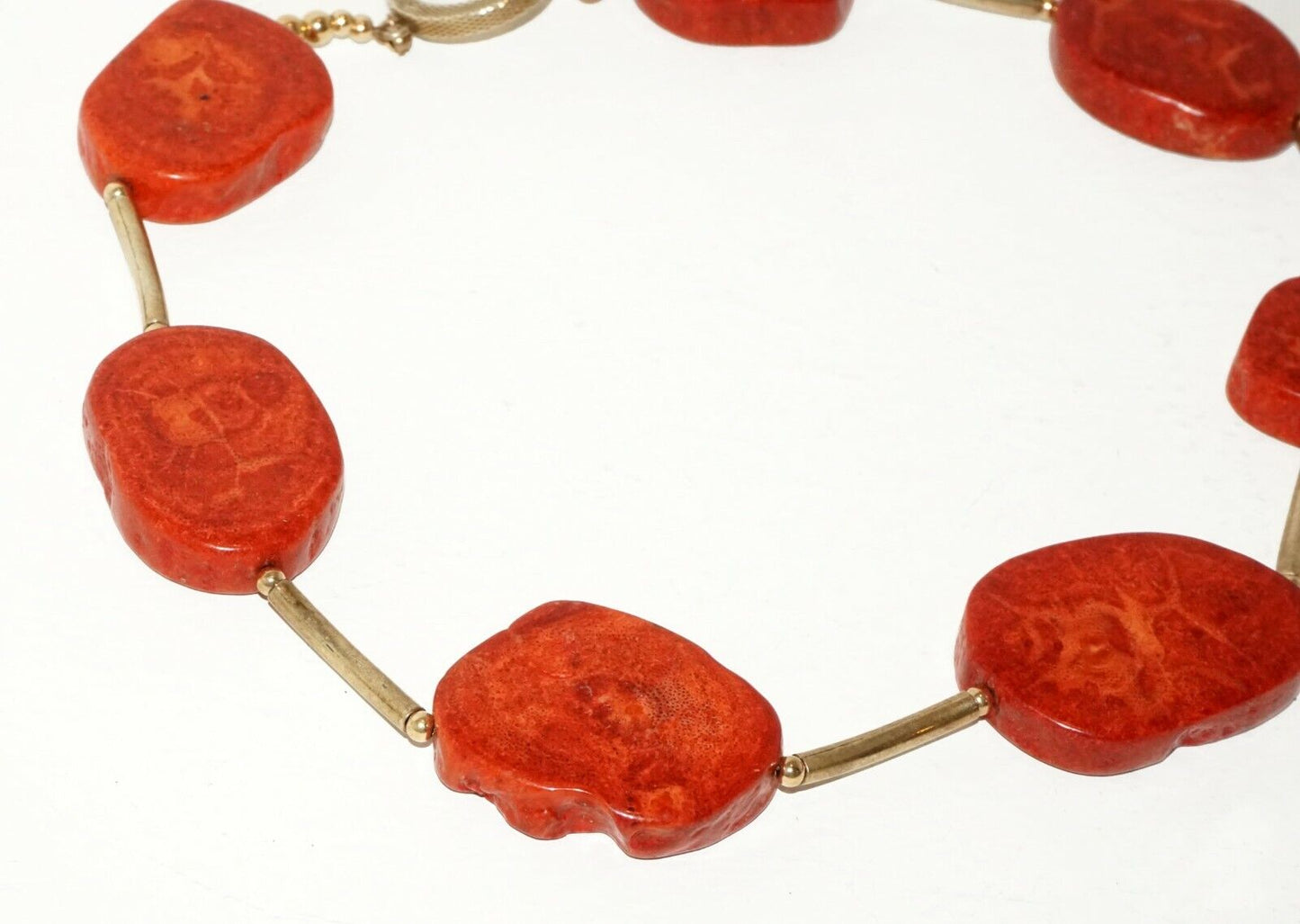 Vtg. Swedish/Hawaii Coral Bead Necklace by Annalise Vogel’s ALV Designs (LeP)#3