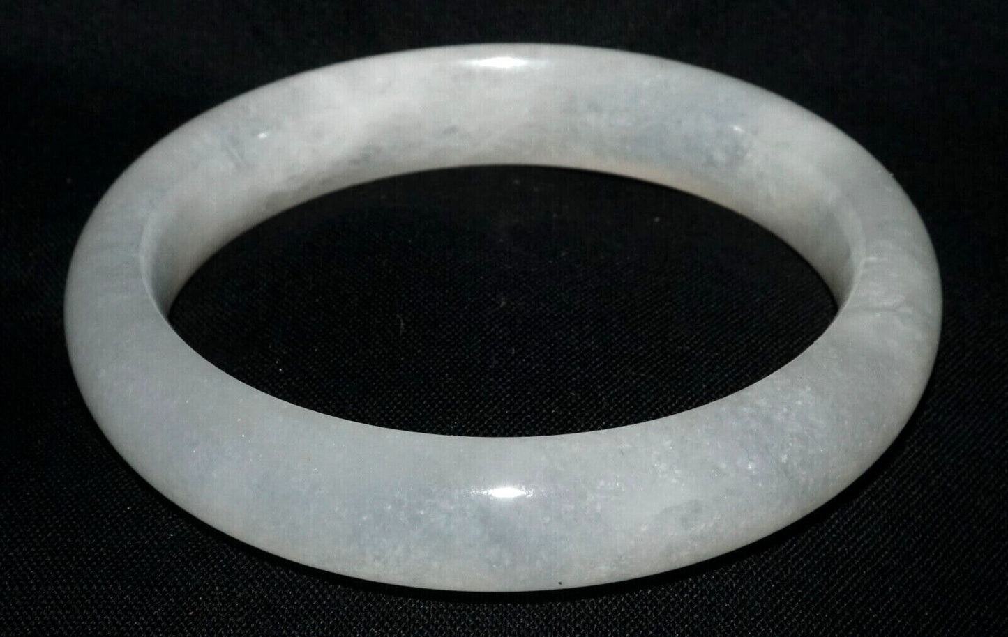 Vintage Chinese Semi Translucent White Jadeite Jade Bangle Bracelet (LeS) G11