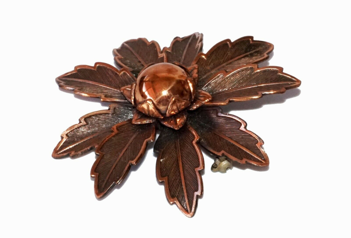 1950s US Copper Flower Motif Brooch Pin by Copper Bell Brand (Hod)