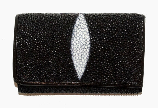 Vintage Attractive Leather & Stingray Skin 6x Key Holder Wallet (LeP)