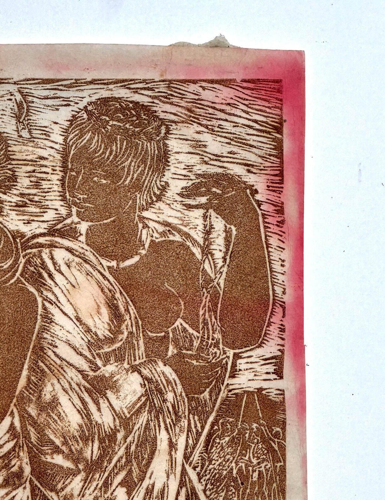 1952 Hawaiian Linocut "Warrior Woman" by Juliette Fraser (KoR)