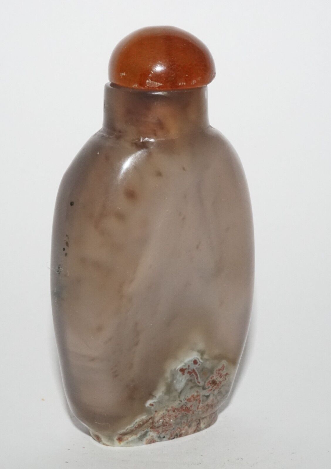 Vintage Chinese Semi Translucent Agate Snuff Bottle w. Agate Stopper (LeS) G16