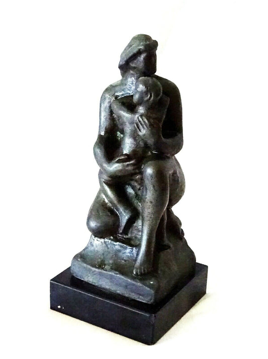 1926 US Sterling Silver Sculpture Mother & Child William Zorach (1887-1966)(New)